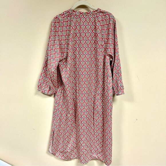 J. Jill Pink and White Patterned Long Sleeve Dress - Picture 4 of 8